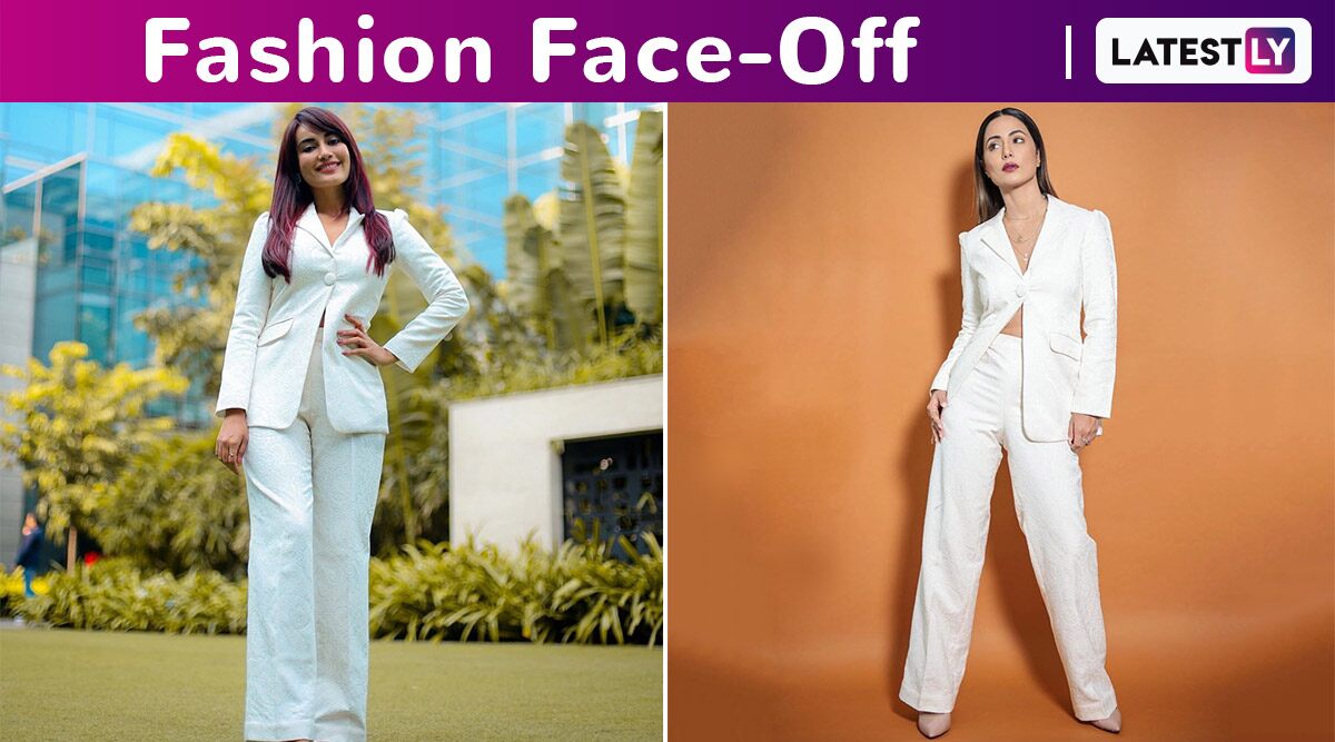 Fashion Face-Off: Hina Khan or Surbhi Jyoti? Who Wore the Ombrello White Pantsuit Better?
