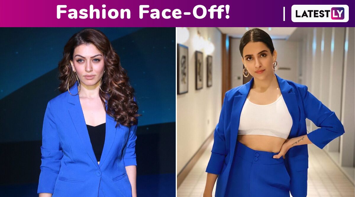Fashion Face-Off: Sanya Malhotra or Hansika Motwani? Whose Appapop Blue Pantsuit Style Was Chicer?