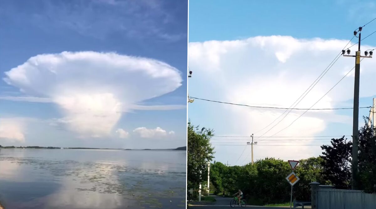 Giant Mushroom-Shaped Cloud Near Chernobyl Sparks Fears From UFO Sightings to Nuclear Tests! Know What Are Anvil Clouds (Watch Video)