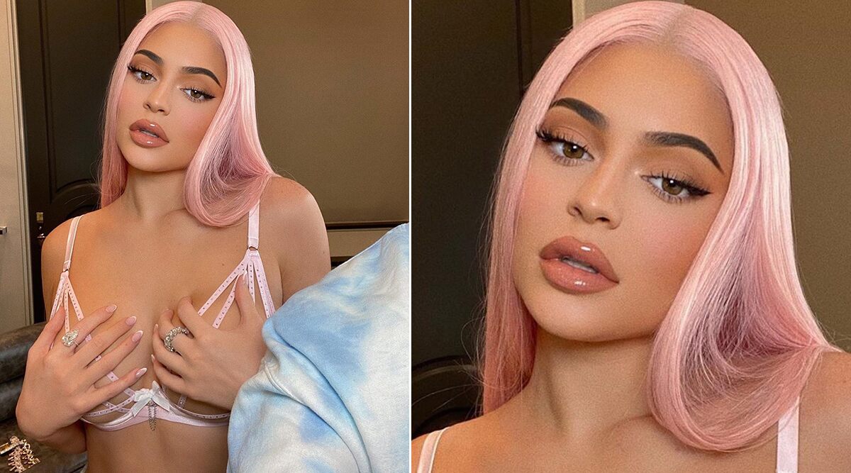 Kylie Jenner Sets The Temperature Soaring by Flaunting Caged Bra and Pink Wig! (View Pics)
