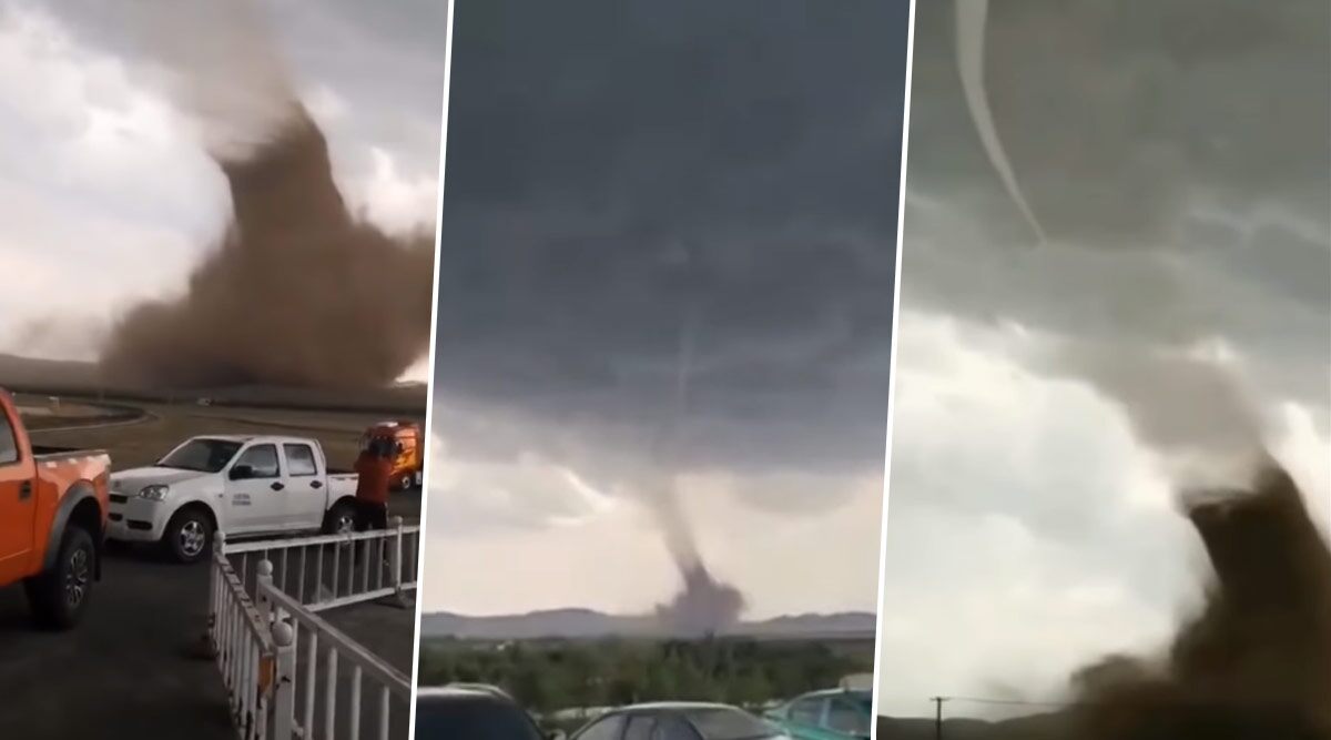 Monster Tornado in China! Video Shows Drivers Filming Violent Wind Sweeping Near Xilinhot in Inner Mongolia