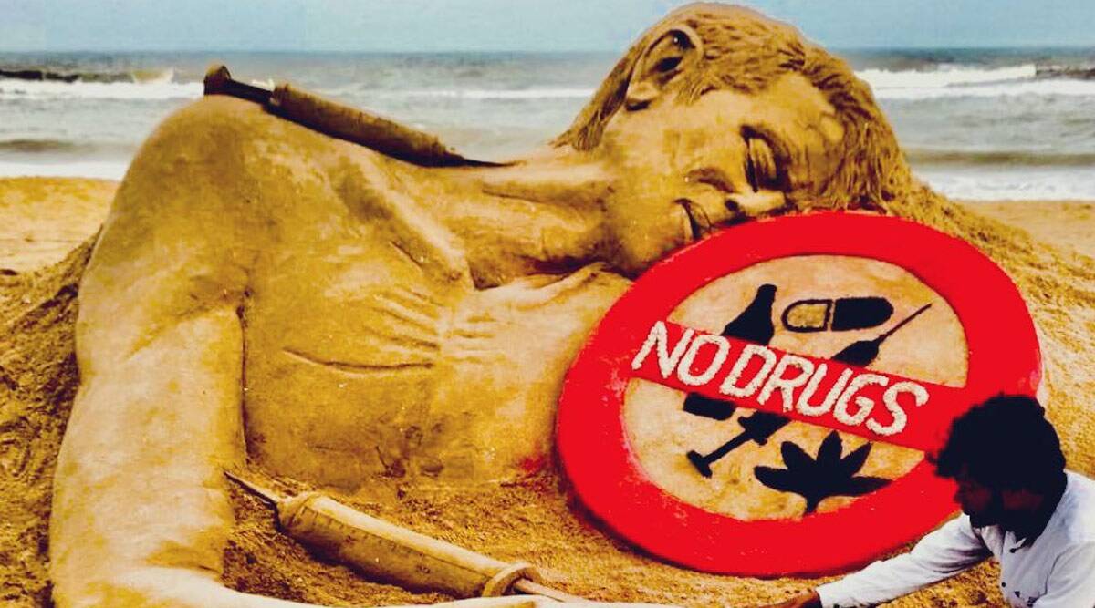 On International Day Against Drug Abuse and Illicit Trafficking 2020, Sudarsan Pattnaik Creates Powerful Sand Art Urging People to Say No to Drugs (View Pic)