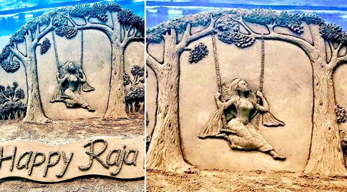 Raja Parba 2020 in Odisha: Sudarsan Pattnaik Dedicates Sand Art to Mithun Sankranti Festival Celebrating Mother Earth and Menstruation