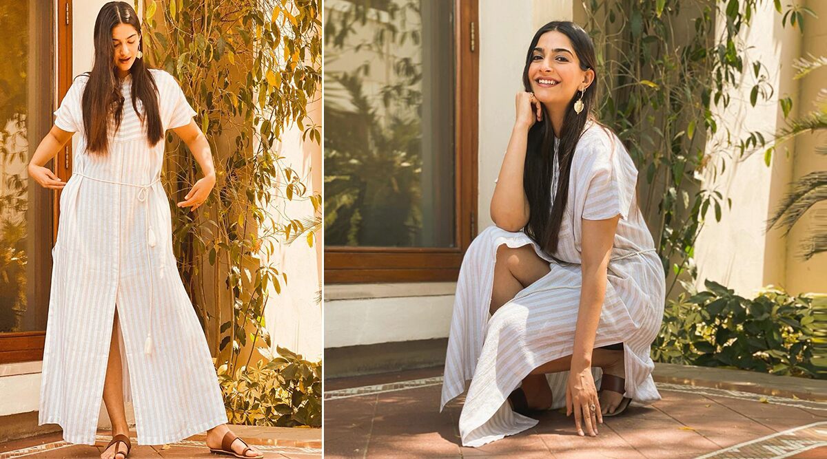 Sonam Kapoor Ahuja Is Basking in the Golden Hour of the Day Wearing a Striped Kaftan Dress!