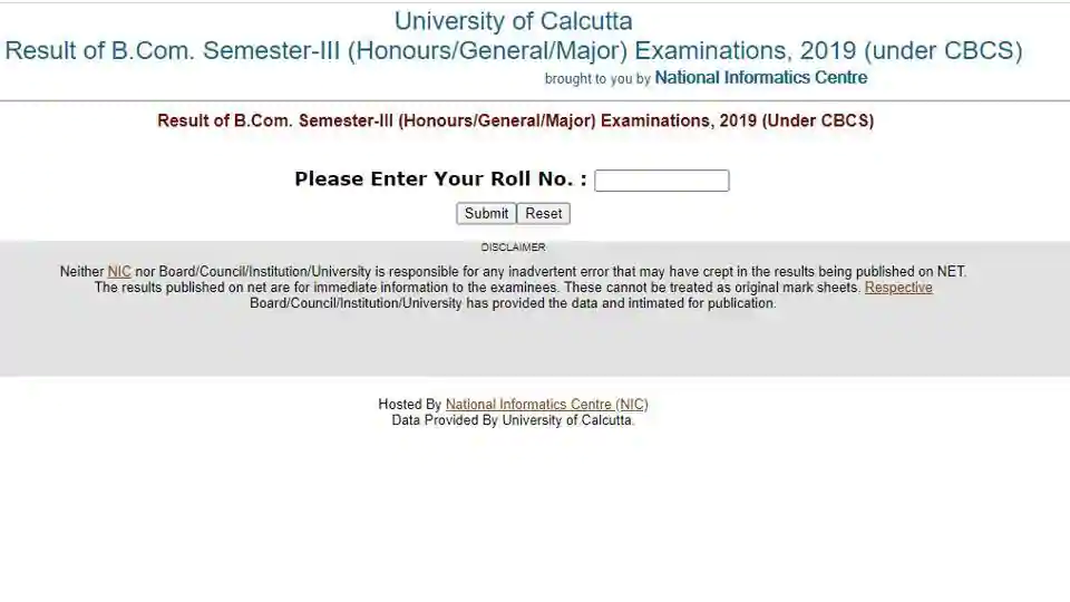 Calcutta University B.Com results.