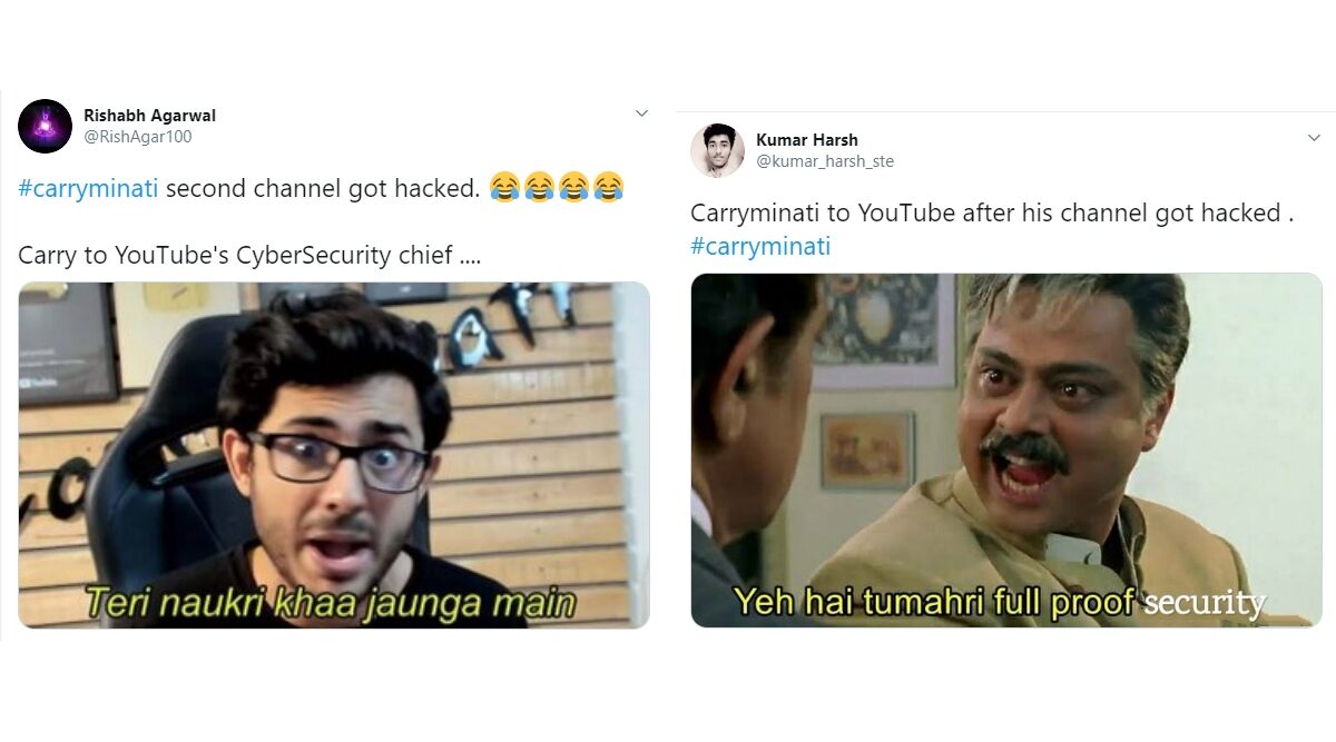 CarryMinati’s Second YouTube Channel ‘CarryisLive’ Gets Hacked for Bitcoins, Netizens React With Funny Memes and Jokes!