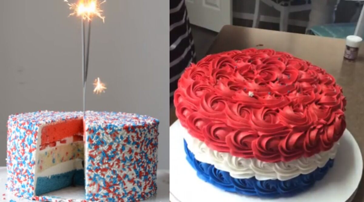Fourth of July 2020 Cake Ideas: From Rosette Cake to Confetti Cake, Sweet Colourful Delights to Bake at Home During COVID-19 Lockdown (Watch Videos)