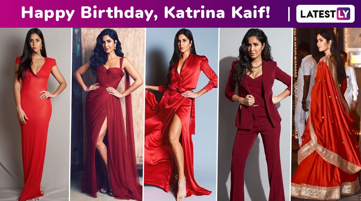 Katrina Kaif Birthday Special: A Shade of Red for Every Mood, Her Fashion Code and Showstopper Colour for All Seasons!