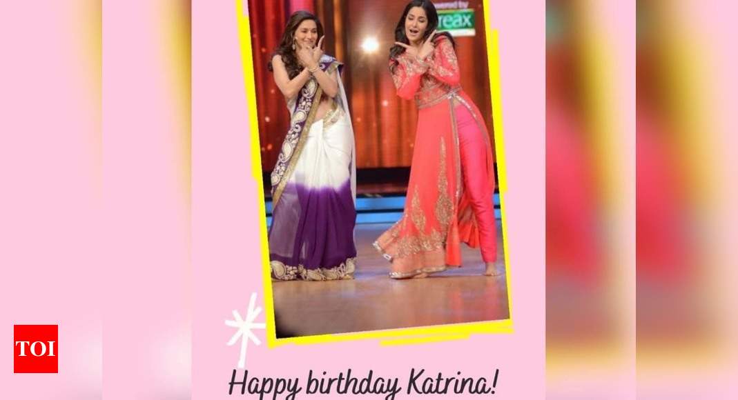 Madhuri Dixit wishes Katrina Kaif on her birthday with a "goofy" picture; take a look! | Hindi Movie News