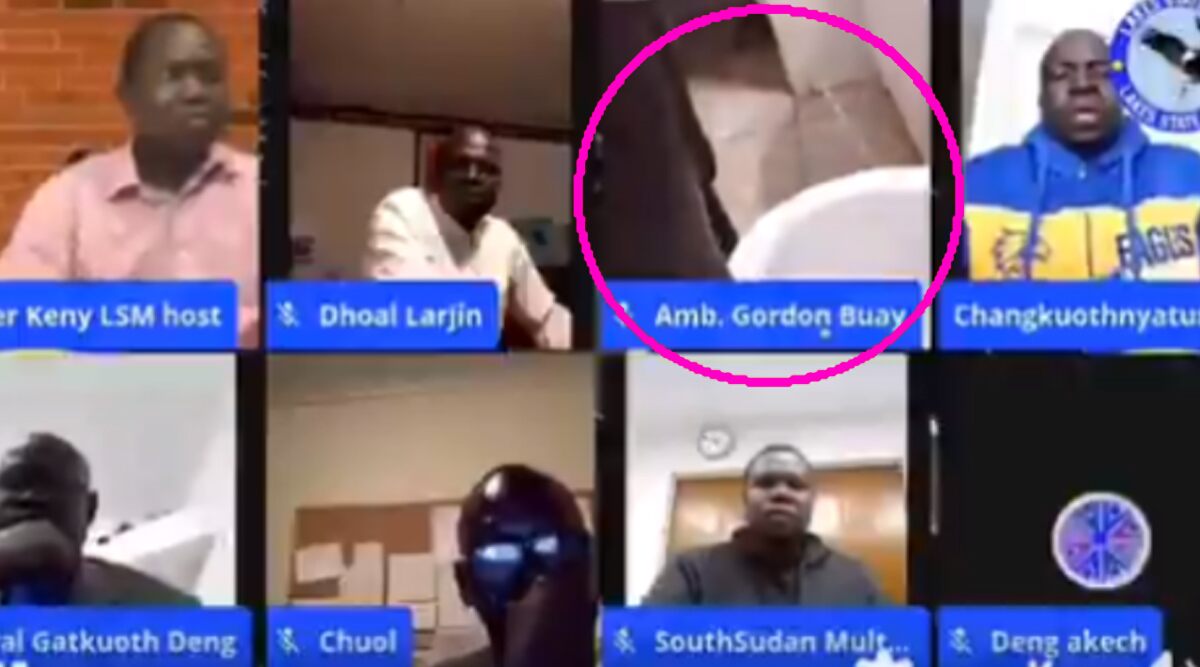 Video of a South Sudan Diplomat Urinating LIVE During an Online Panel Discussion on FB Goes Viral! Netizens Ask Him to Step Down (Watch Video)