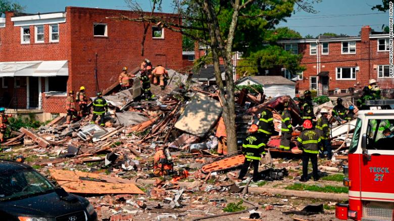 Baltimore explosion: 1 dead and 7 hospitalized after homes explode
