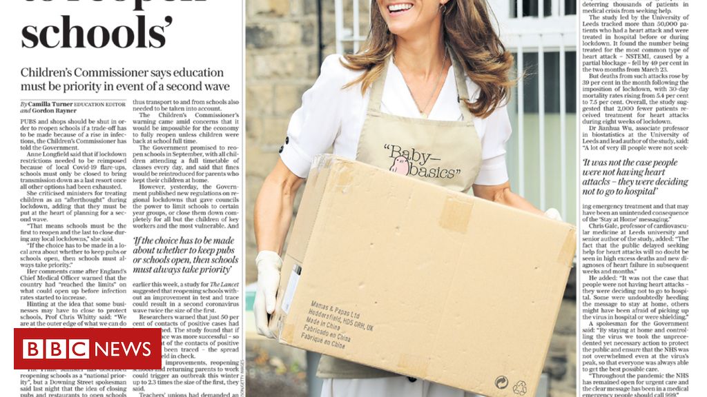 Newspaper headlines: Kate is 'majestic in a mask' and Beirut in 'agony'