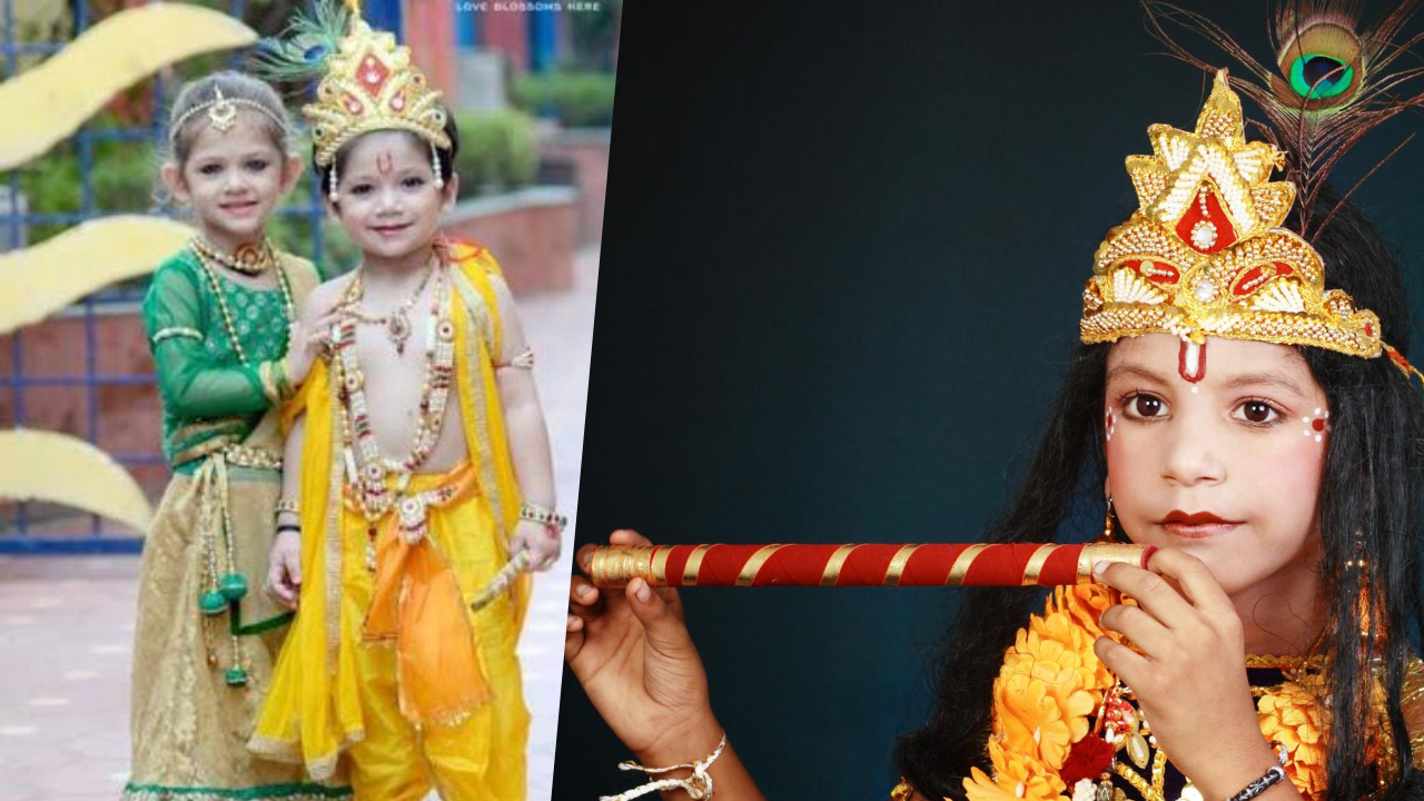 Shri Krishna Janmashtami 2020 Last-Minute Dress Ideas for Boys and Girl: Easy Way to Dress Your Kids as Little Bal Gopal and Radha on Gokulashtami