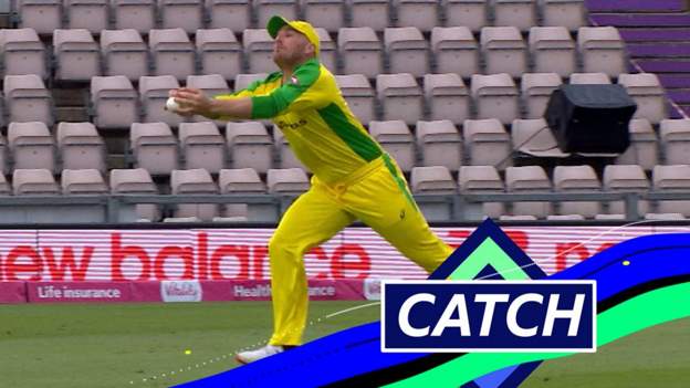 England v Australia: Aaron Finch takes a brilliant catch to remove Tom Banton