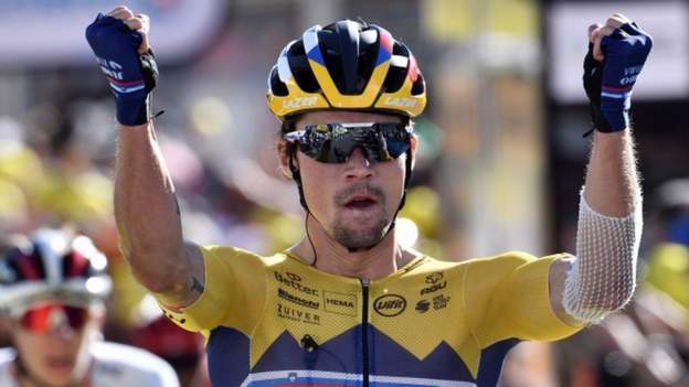 Tour de France: Primoz Roglic wins thrilling finish to stage four