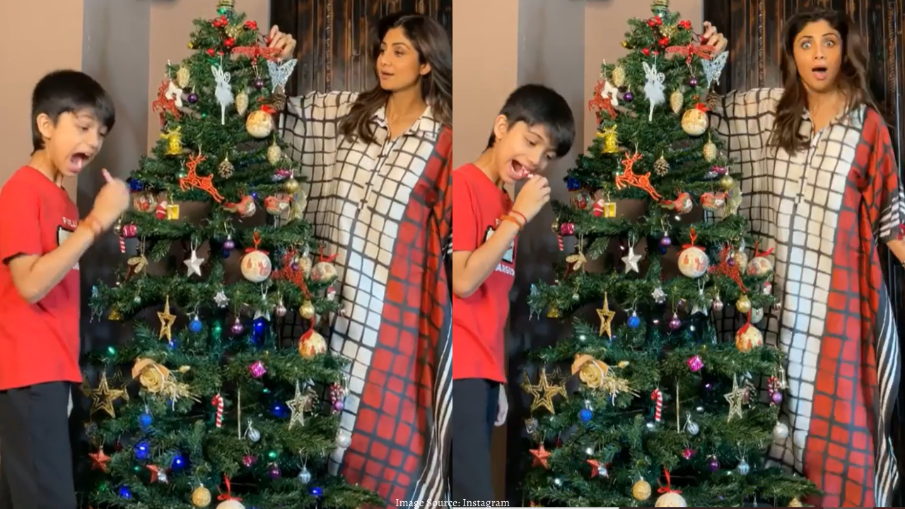 Shilpa Shetty Christmas Tree: Shilpa Shetty decorated Christmas tree with her son Viaan, watch the viral video