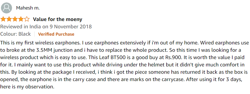 Leaf Sport Wireless Bluetooth Earphone Reviews Reviews on Amazon
