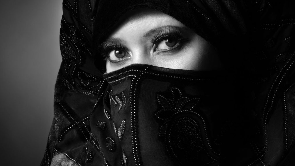 Muslim Girl in Black Dress