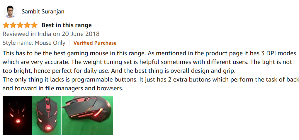 Redragon M601 RGB Blacklit 7200 Customer Review