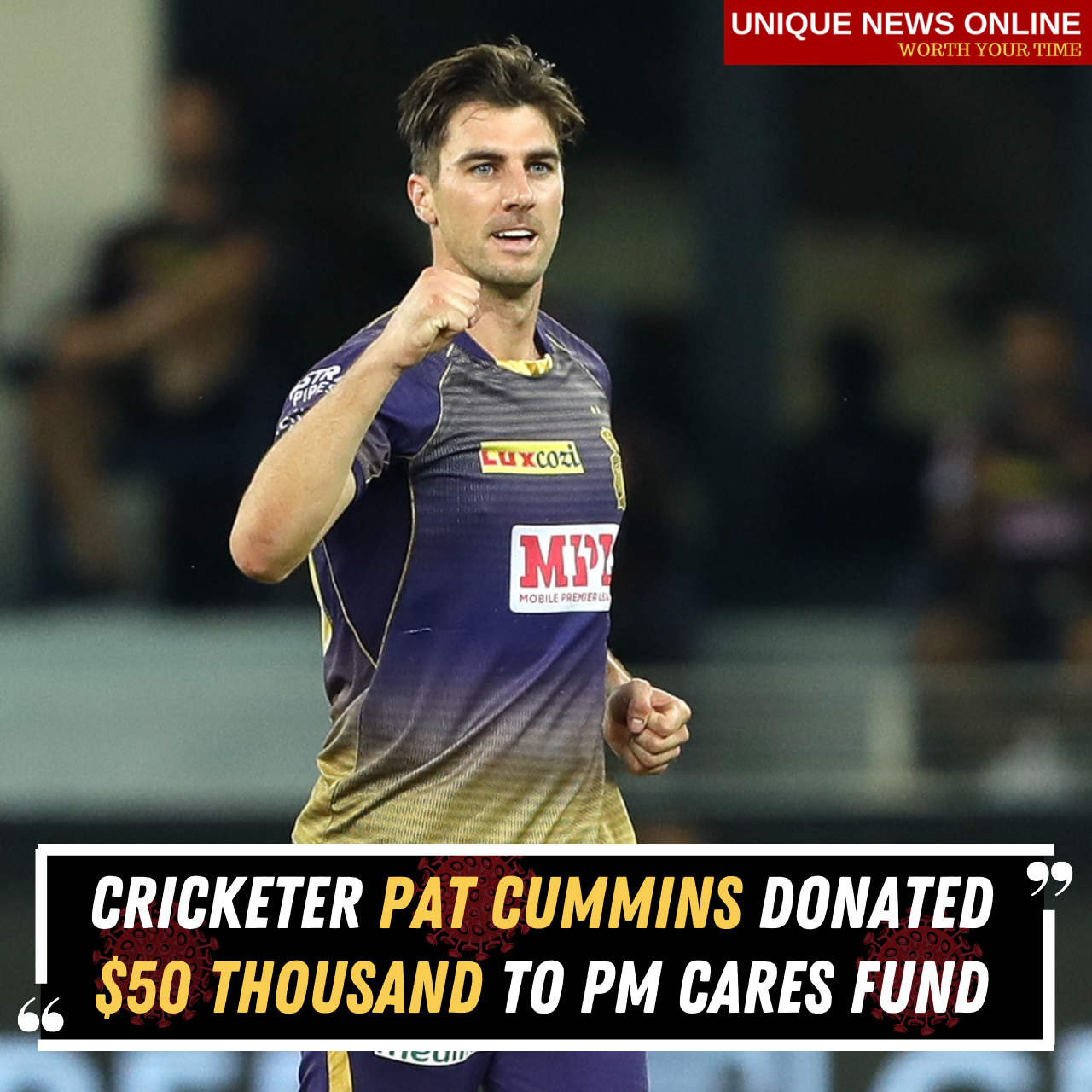 Cricketer Pat Cummins donated $50 thousand to PM Cares Fund