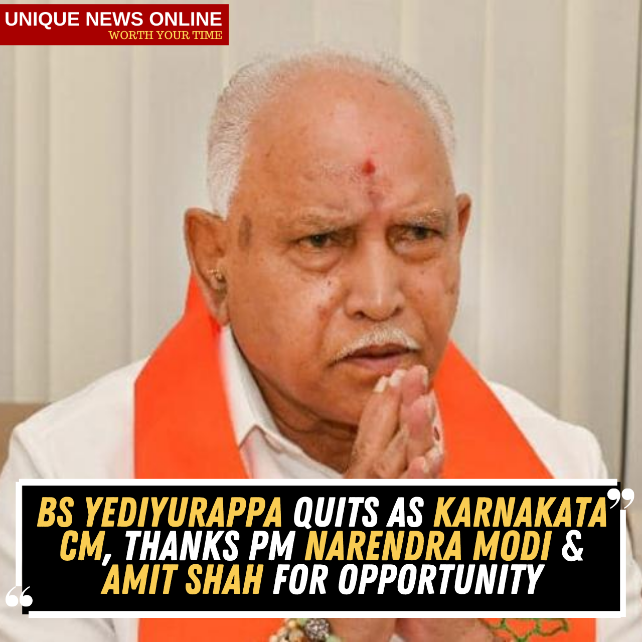 Karnataka Chief Minister BS Yediyurappa announces resignation, gets emotional