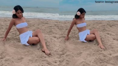 Nia Sharma was seen playing on the sand in a hot style, VIDEO created panic