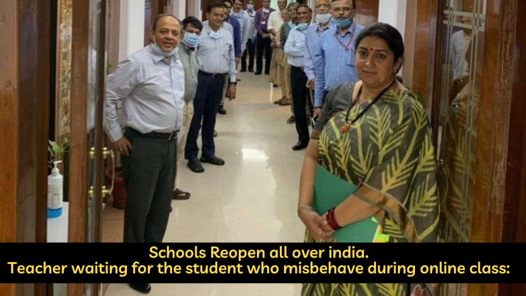 إعادة فتح المدارس في جميع أنحاء الهند. مدرس ينتظر الطلاب