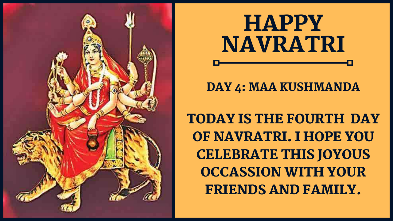 Navratri Day 4 Wishes and Images: Maa Kushmanda PNG, Status, and WhatsApp Status Video to Download