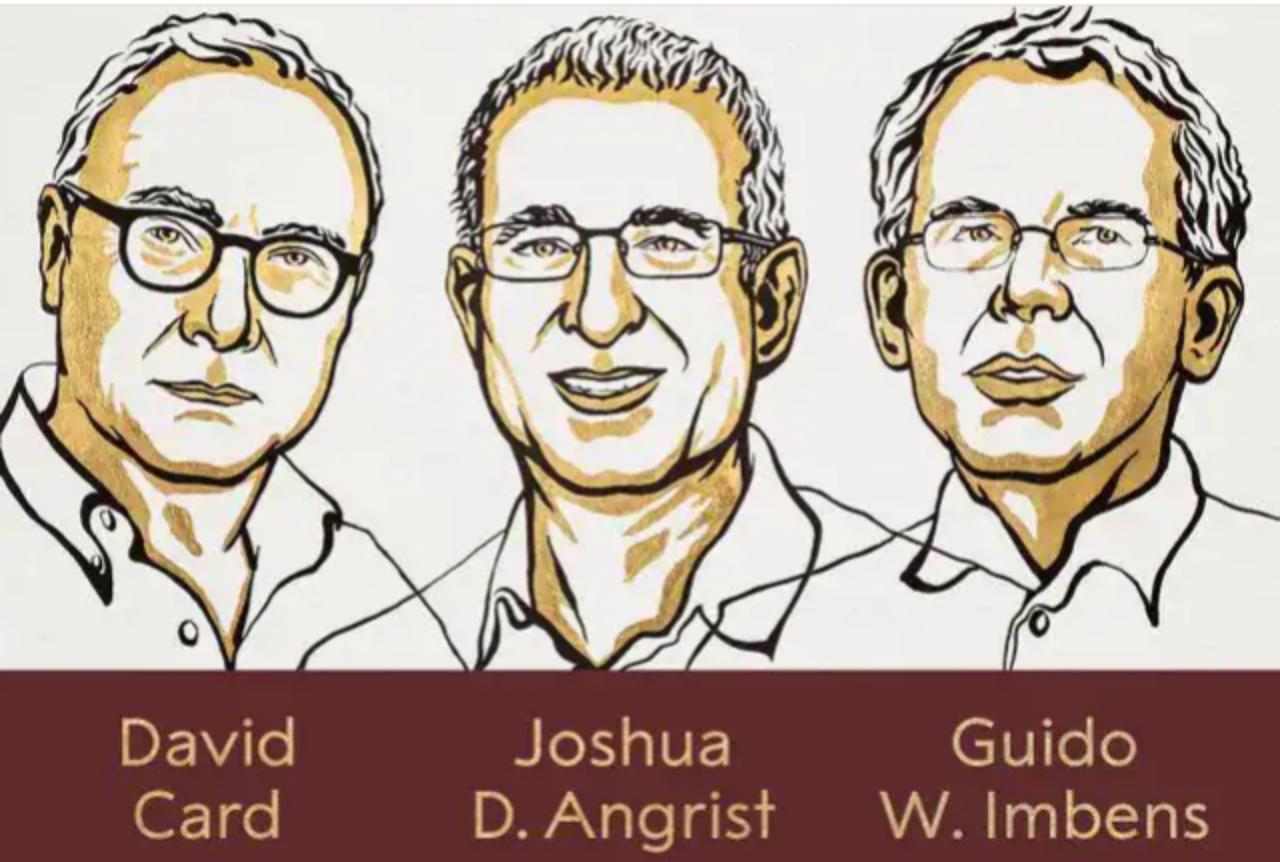 جائزة نوبل في الاقتصاد منحت إلى ديفيد كارد وجوشوا أنجريست وجويدو إمبينز