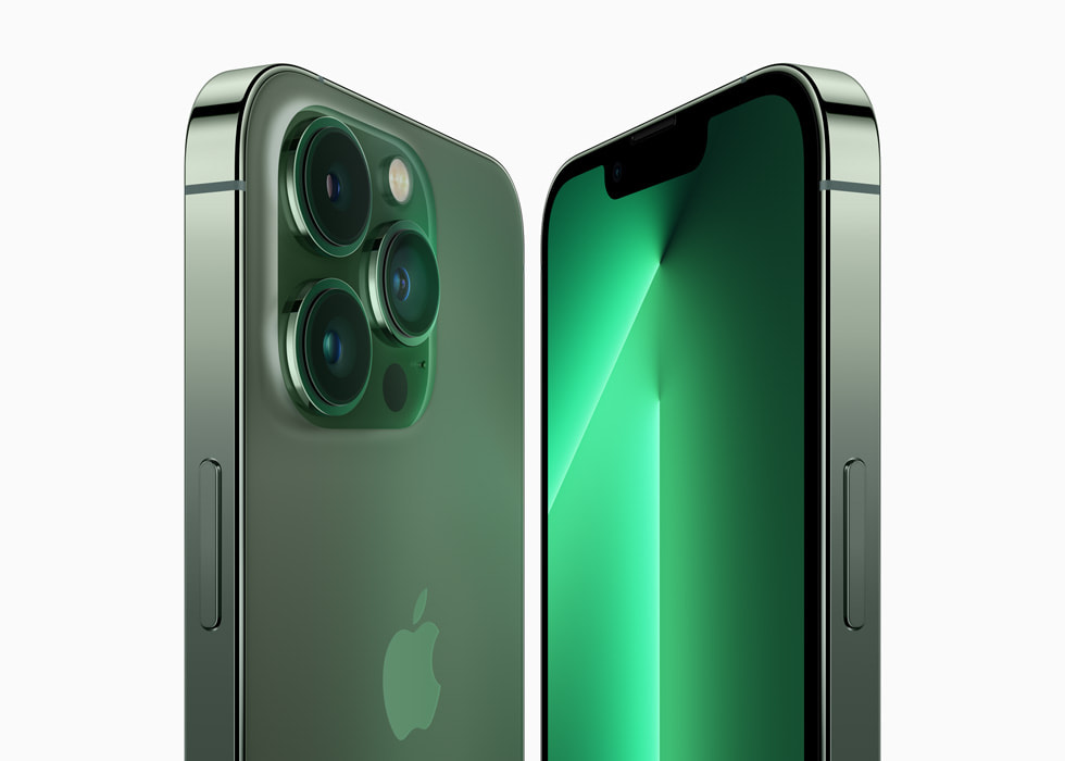 iPhone 13 and iPhone 13 Pro in Alpine Green