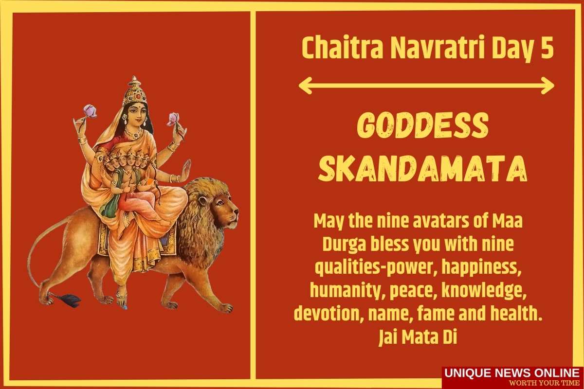 Chaitra Navratri يوم 5 التمنيات والتحيات: صور Goddess Skandamata PNG ، خلفية عالية الدقة ، التمنيات ، Shayari لتحية أحبائك