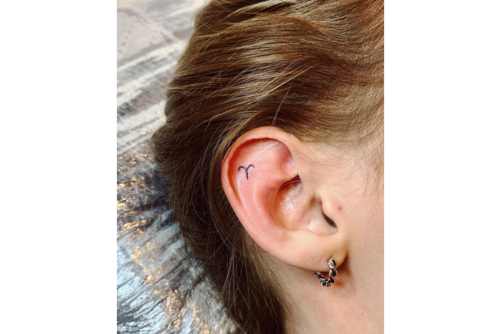 Aries Tattoo Ear