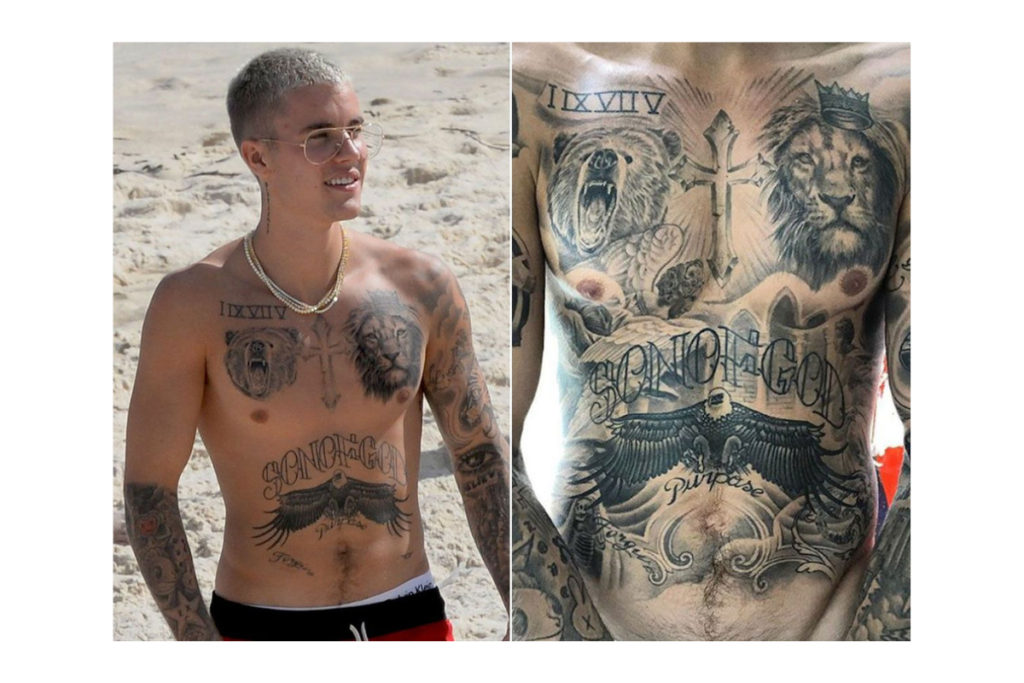 Justin Bieber Chest Tattoo