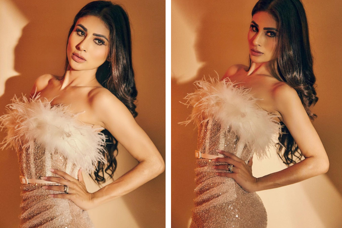 Mouni Roy Raises Internet's Temperature In One-Piece Sequined off-shoulder Dress, Bo*ldness-Filled Pics Viral On Social Media