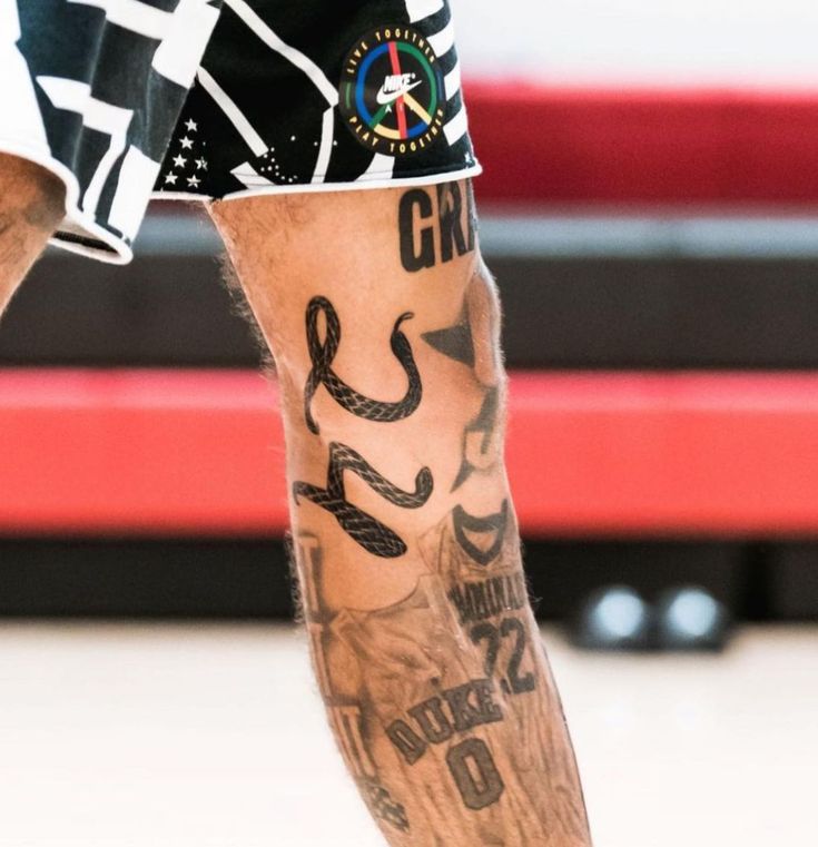 Jayson Tatum Tattoo leg
