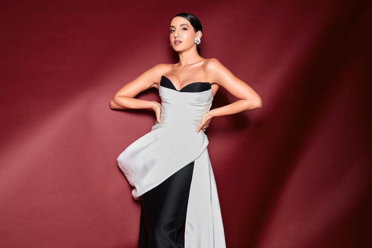Nora Fatehi's In Latest Bo*ld Look in Black-and-White Strapless Gown Makes Netizens Go Wild