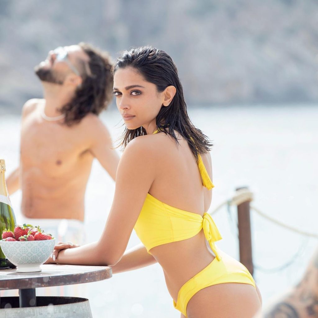 Deepika Padukone Yellow Bikini 