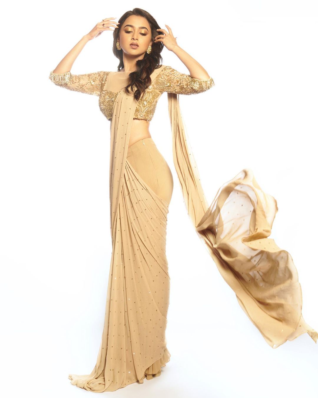 Tejasswi Prakash Embellished Saree