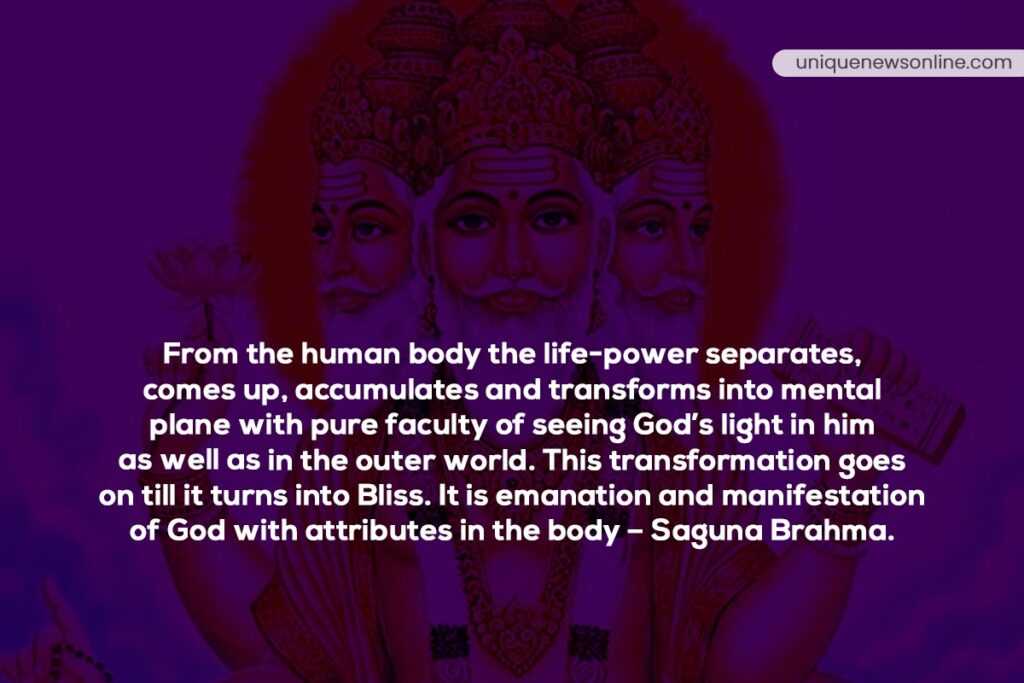 The creator of the Universe in Hinduism, Lord Brahma Divine Quotes