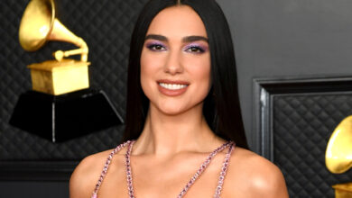 Dua Lipa Chooses Black Lacey Catsuit for Red Carpet: See Pics