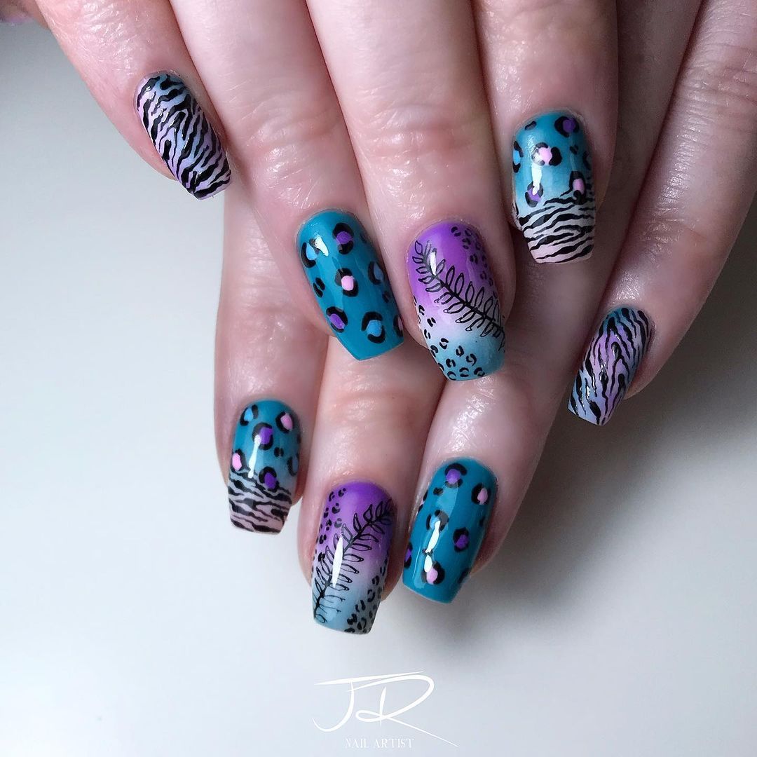 Blue And Purple Nail Designs