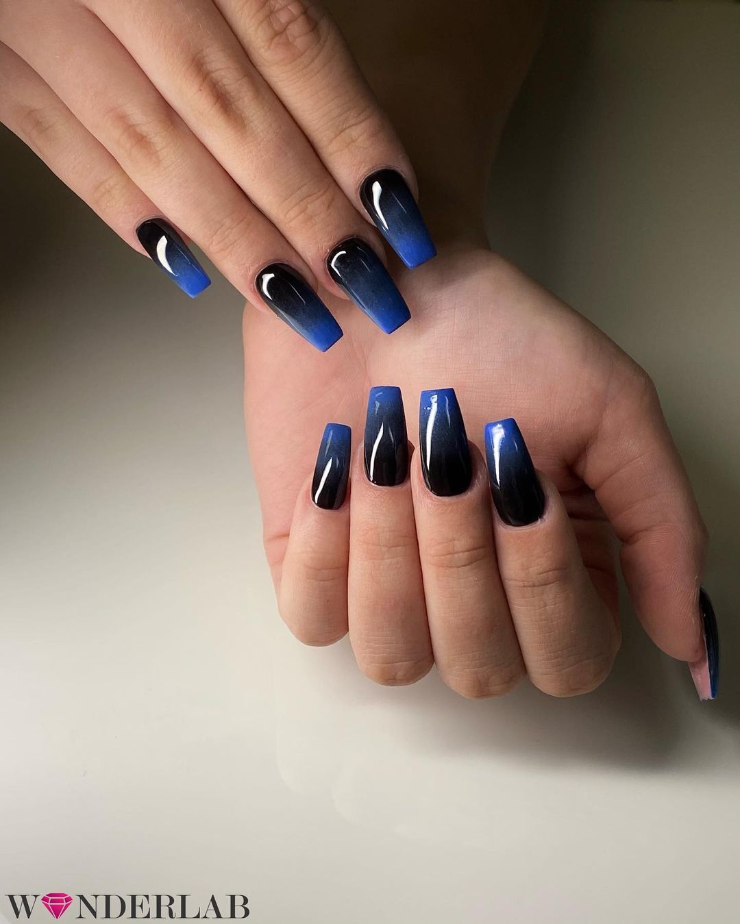 Black and Blue Nails