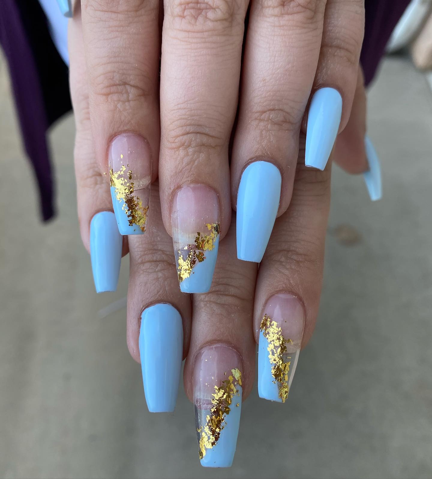 Blue and Gold Nail Designs