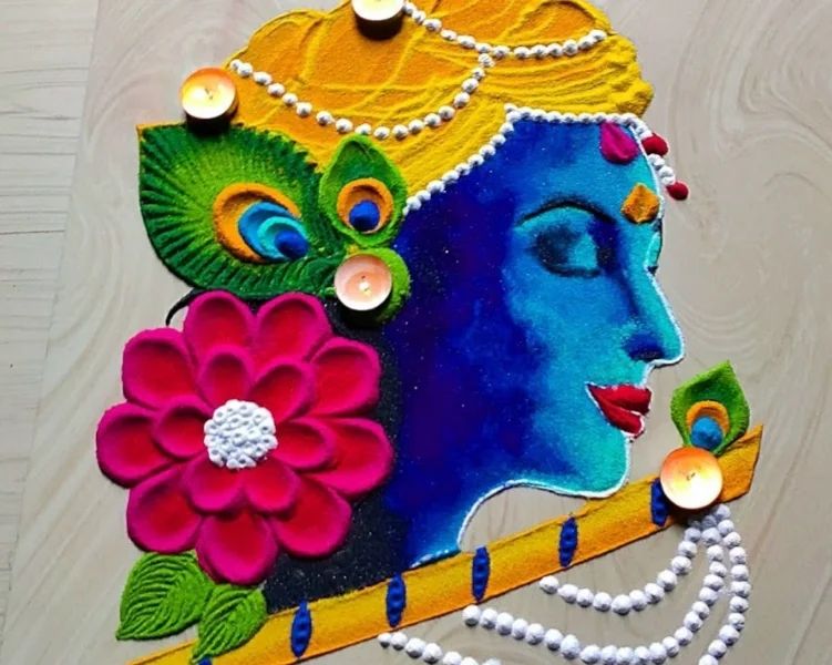 Top Unique Krishna Rangoli Designs