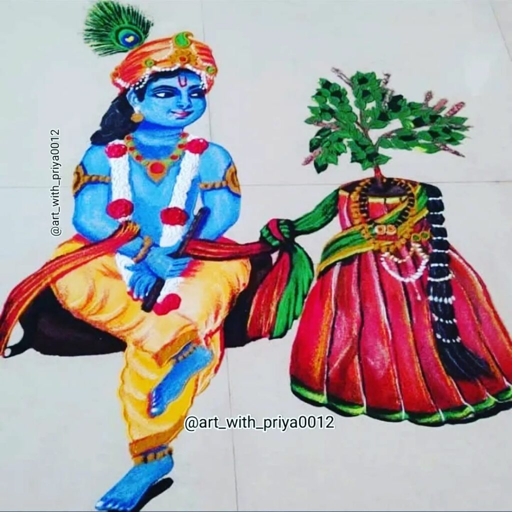 Significance of Radha in Krishna's life is signified through this design.