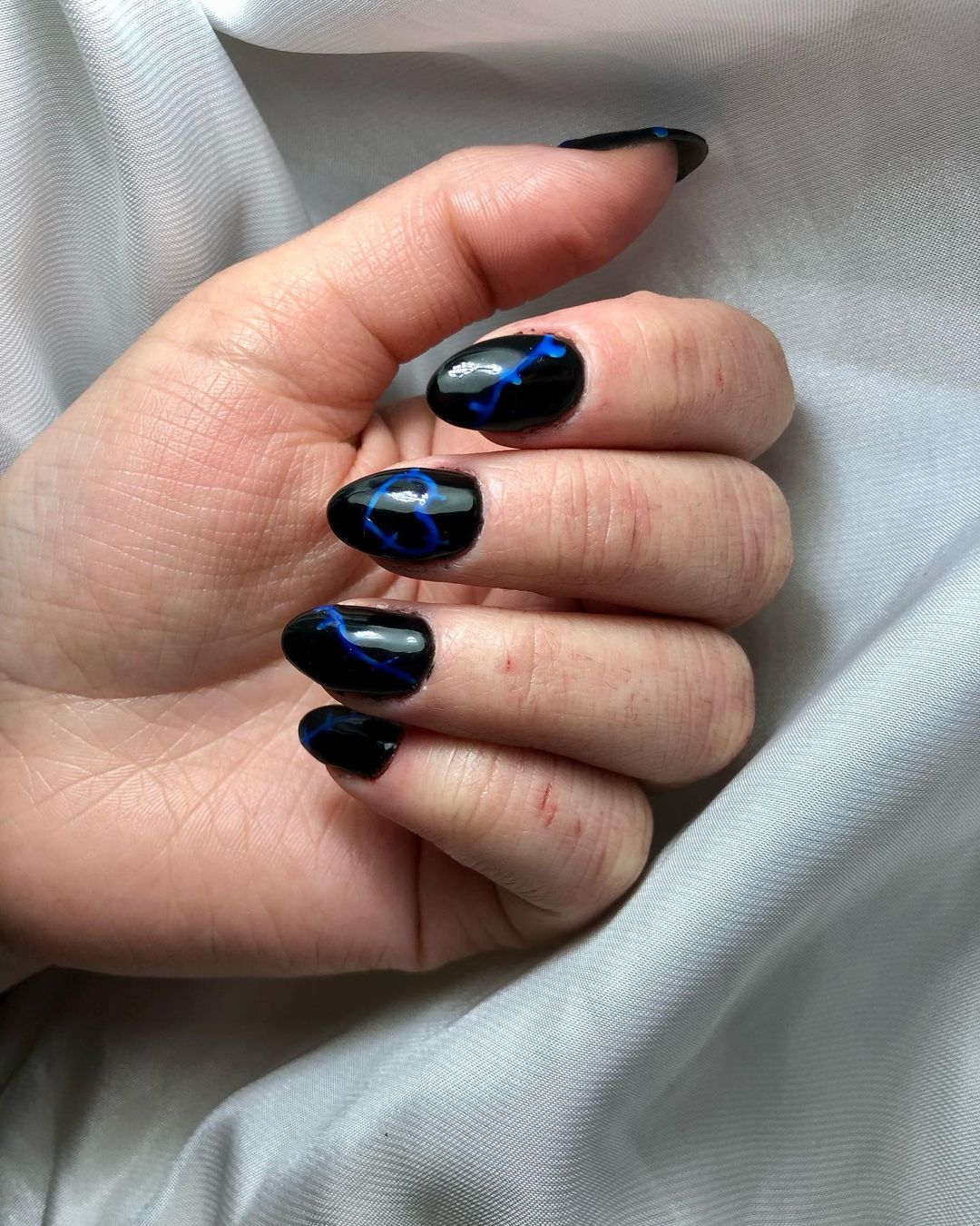 Black and Blue Nail Designs