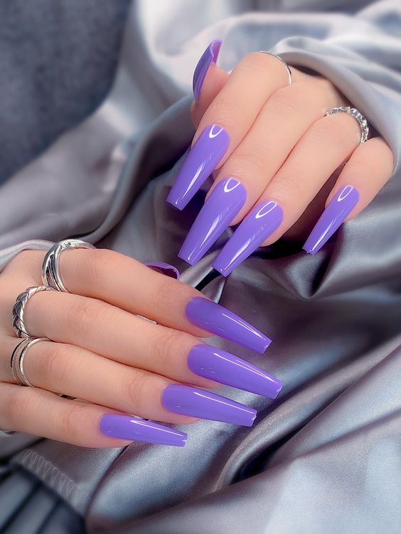Coffin Purple Nails
