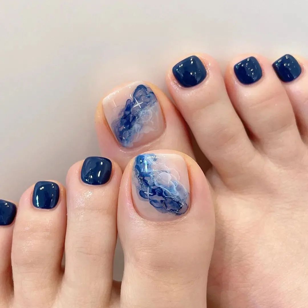 Blue Toe Nail Designs