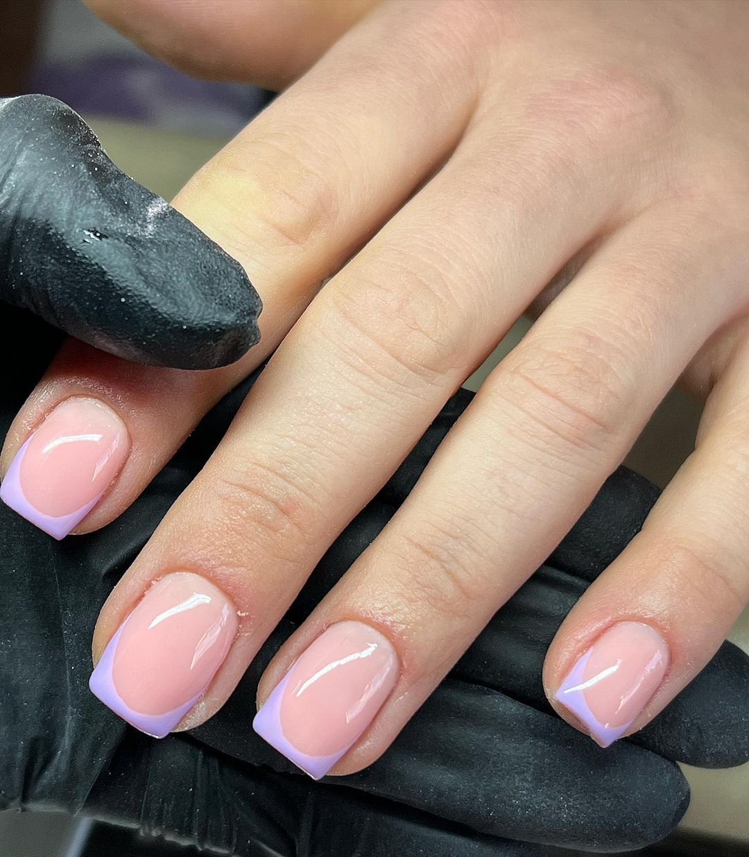 Nude and Lavender Nail Designs