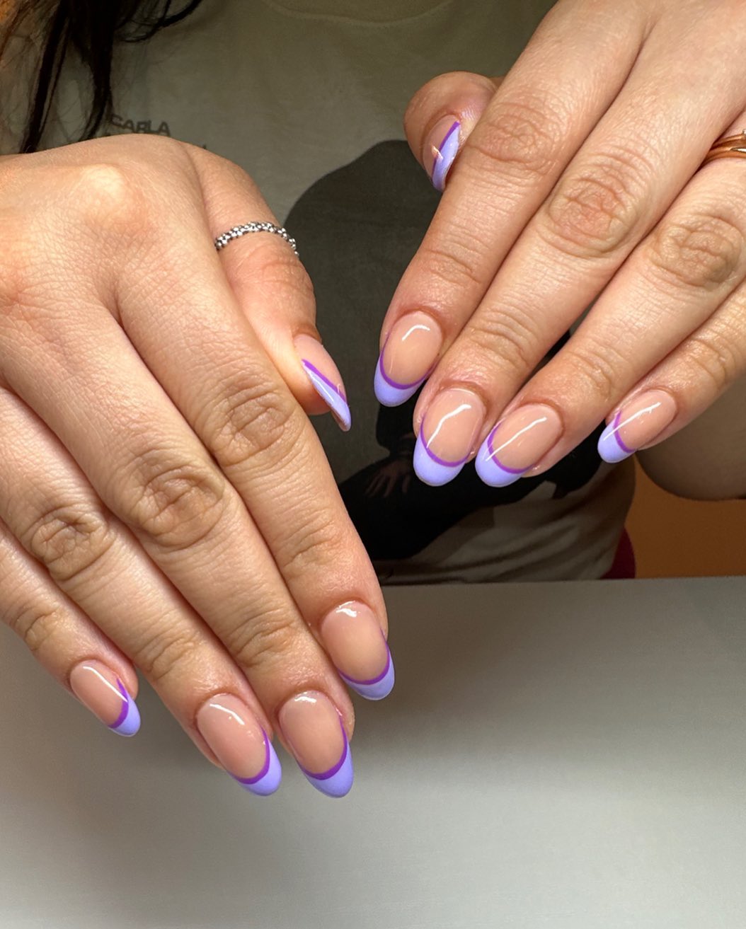 French Tip Lavender Nail Designs